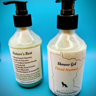 Floral Harvest Shower Gel. All Natural Handcrafted, Scientifically researched and tested product Made in Minnesota, USA>