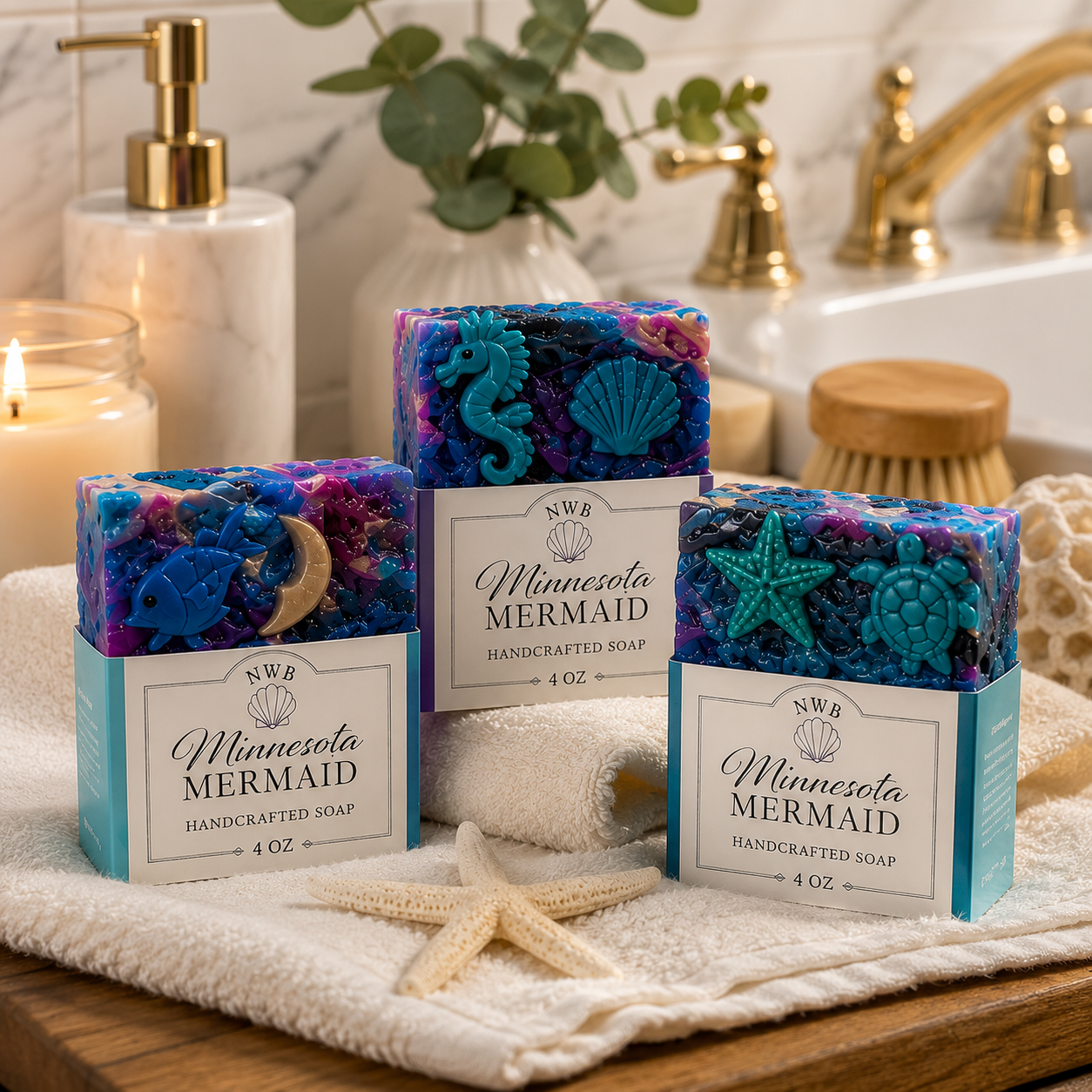 Minnesota Mermaid Soap Art, a handcrafted best seller from North Wolf Beauty.