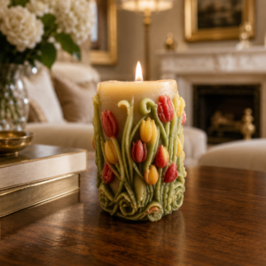Floral Lily Candle, a soy blend scented with Botanical Bliss.
