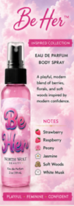 Surround yourself with the irresistible beauty of Be Her™, a refreshing body spray inspired by one of the world's most beloved modern fragrances. Light, elegant, and effortlessly feminine, it leaves your skin feeling refreshed while enveloping you in a beautifully layered scent that lasts throughout the day. If you like HER by Burberry you will love this body spray.