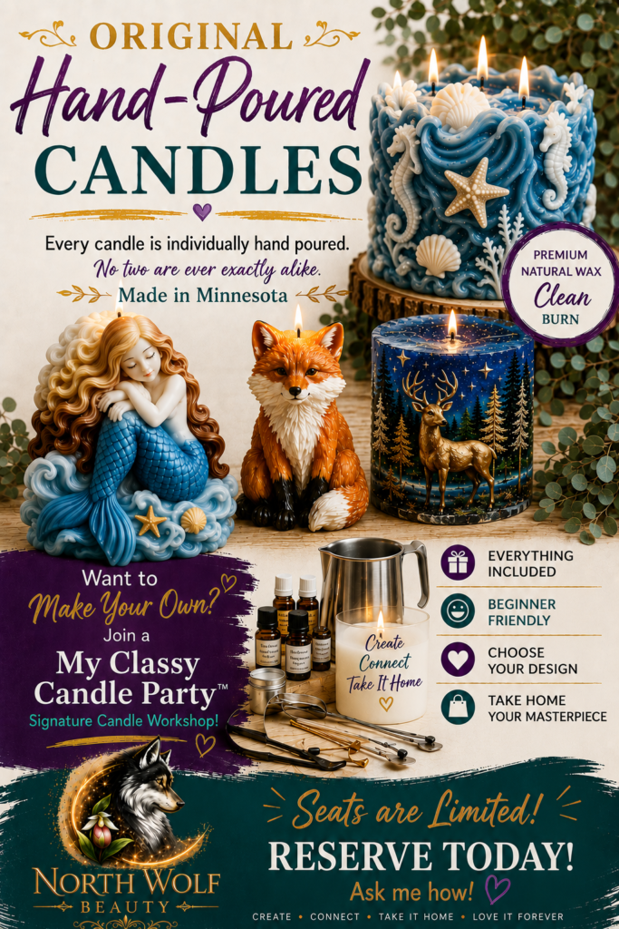 Register to learn all about making candles and take home your own masterpiece.  Click here to choose your mold.