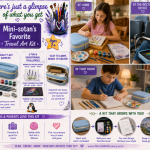 25 Pages of Creative Challenges, Art Instruction, Skill Building & Inspiration Ages 7+ | Draw • Paint • Explore • Sculpt • Practice • Grow What if an art kit didn't just give you art supplies—but actually helped you become a better artist? The 2026–2027 Artist’s Skill Tracker & Goals Workbook Travel Art Kit is a portable creative studio designed to help beginning and developing artists discover what they enjoy creating, learn fundamental art skills, build confidence through practice, and develop creative habits that can last a lifetime. And there's one simple idea behind the entire kit: You don't have to be “born talented” to be an artist. Art is a skill—and skills get better with practice. Even 10 minutes a day spent drawing, painting, observing, experimenting, or working in your sketchbooks can add up to meaningful improvement.